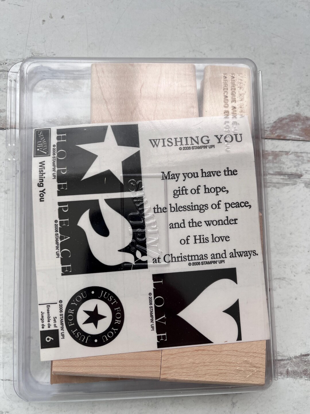 Stampin' up 6 Christmas Stamp Set Bold Graphics Wishing You : Hope ...