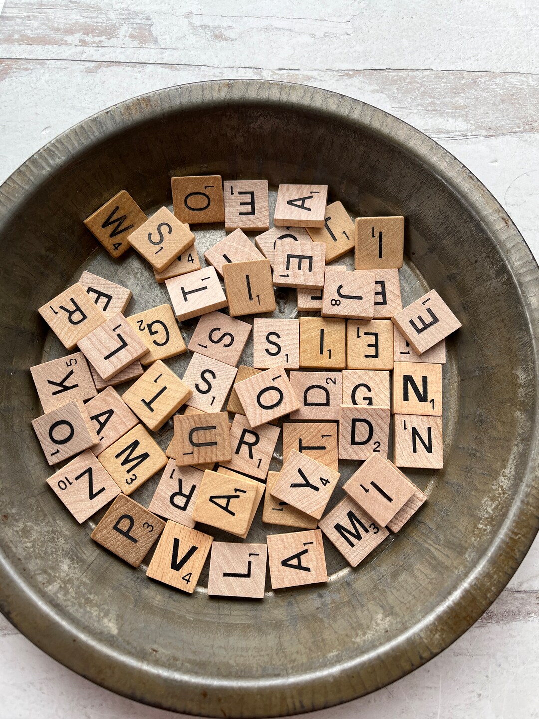 50 Random Scrabble Wood Game Tiles / Letters Mixed Lot From Different ...