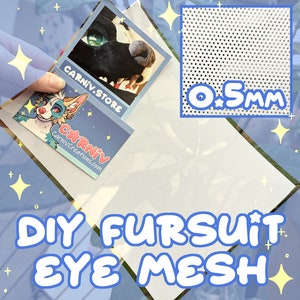 Kit DIY Fursuit Eyes en tissu maillé plastique en option PVC Mesh White