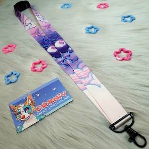 Lanyards Clouds, Stars, Vaporwave, Ocean, Furry Themed