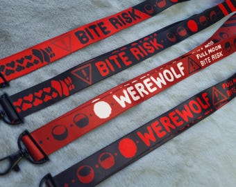 Bite Risk Red Werewolf Lanyard | Furry Themed Fursuit Accessory