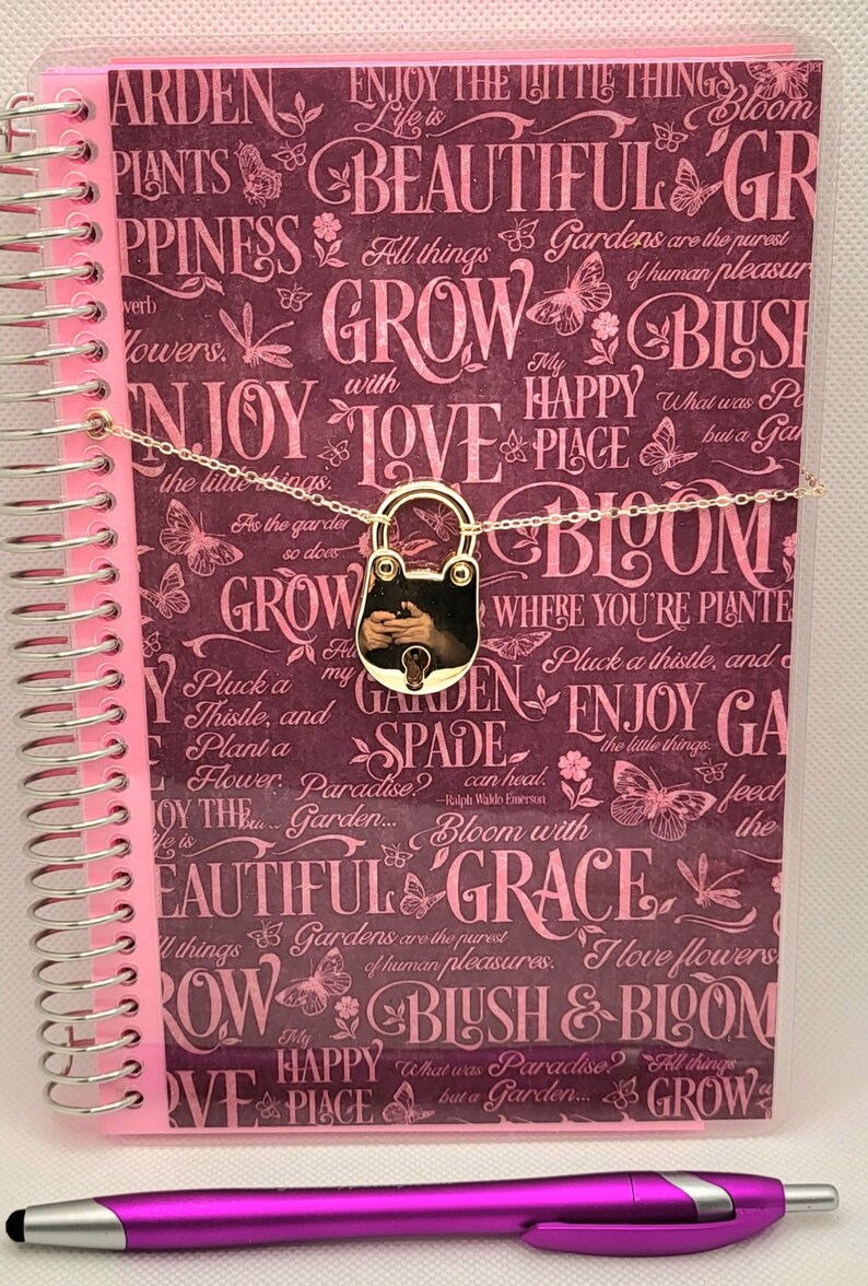 Pink Blush & Bloom Diary with lock image 3