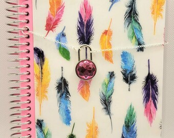 Wild Feathers Pink Diary with Lock