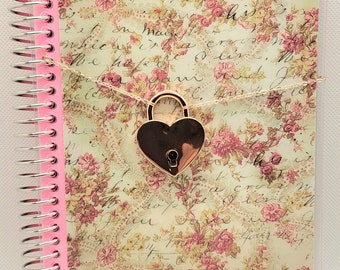 Vintage Rose Diary with Lock