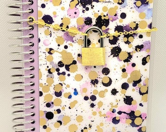 Spotted Gold Diary with Silver/Gold Lock