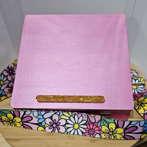 Wooden Artist Box with Strap Pink image 6