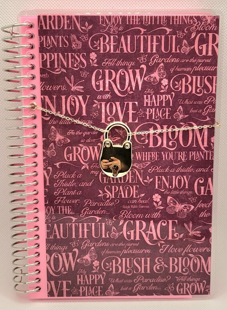 Pink Blush & Bloom Diary with lock image 1
