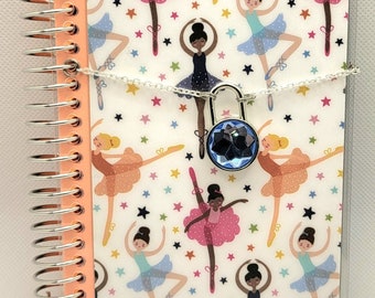 Pretty Ballerinas Diary with blue lock