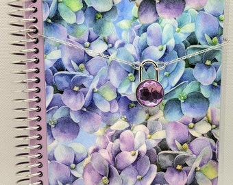 Beauitiful Purple Hydrangea Diary with Lock