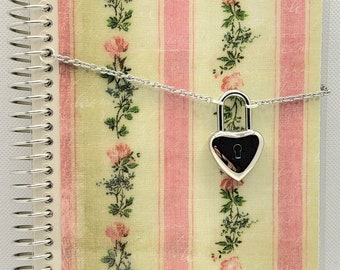 Rose Ribbon Diary with Lock