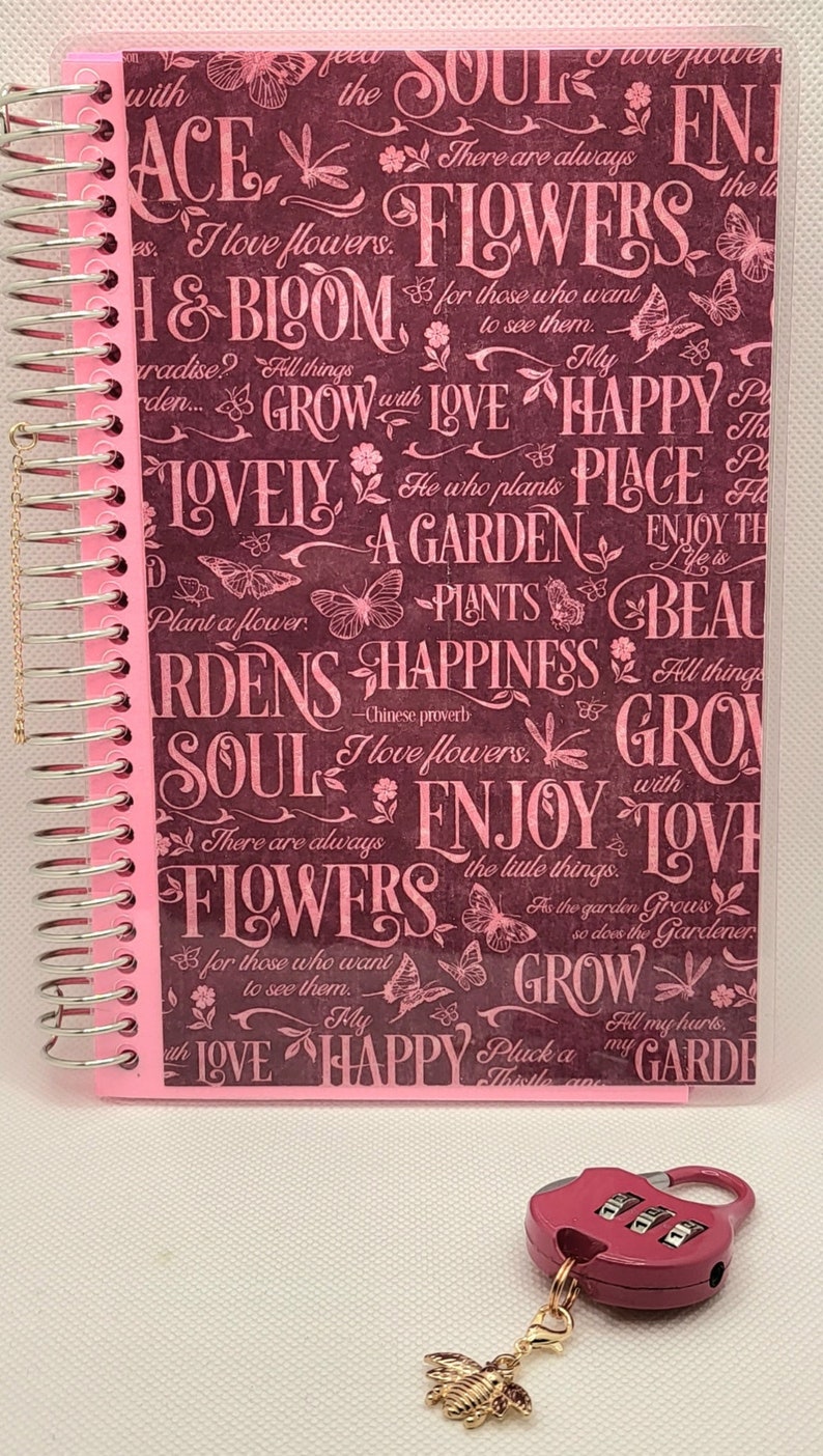 Pink Blush & Bloom Diary with lock image 6