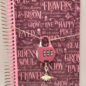 Pink Blush & Bloom Diary with lock image 2