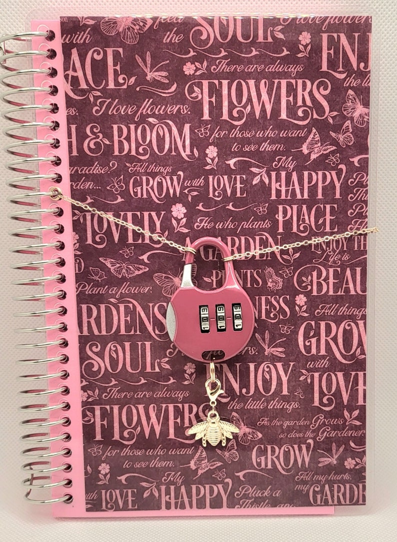 Pink Blush & Bloom Diary with lock image 2