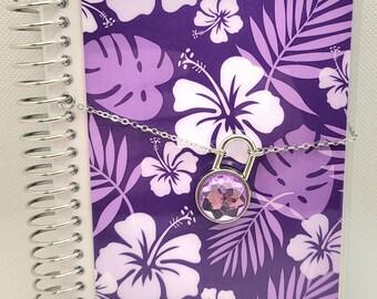 Purple Tropical Diary with Purple Lock