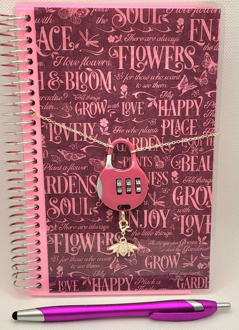 Pink Blush & Bloom Diary with lock image 4