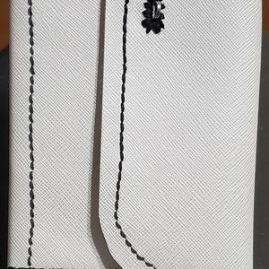 Black & White Faux Leather Diary with Silver Heart Lock