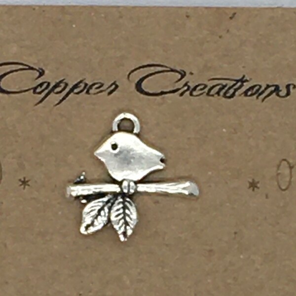 Tiny Bird Branch Charm, crafts, jewelry, supplies for crafts, Supplies for jewelry making,