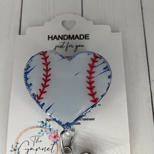 Baseball Herz Homerun Retro Swing Steal HomerunBall Abzeichen Reel | Krankenhaus Ausweisrolle | Einziehbarer Ausweishalter | Krankenschwester-Abzeichen | Lehrerabzeichen