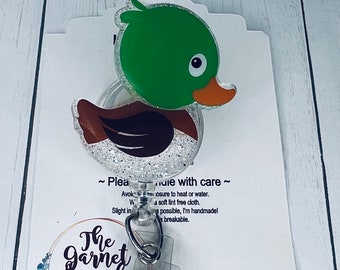 Stockente Ducky Ente niedliche Quackshase | Mitarbeiter Geschenk | Einziehbarer Ausweishalter | Krankenschwester Abzeichen Reel | Geschenk für Sie | Lehrerabzeichen | Tierliebhaber