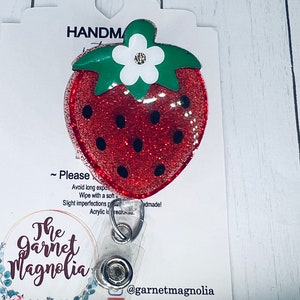 Strawberry Retractable Badge Reel Nurse Badge Reel Cute Badge Reel Summer  Time Fun Badge Reels -  UK