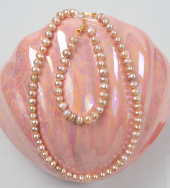 Valentine Freshwater Pearl Choker/Bracelet set