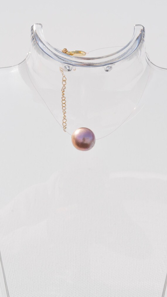 Ladyfish Single Floating Freshwater Pearl Necklace