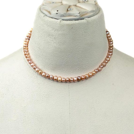 Natural Pink Freshwater Pearl Necklace | Timeless Pearl Strand | Minimalist Jewelry