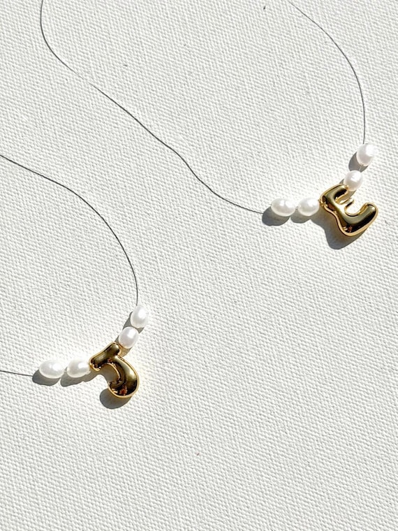 Funky Freshwater Pearl and Gold Filled Initial Necklace