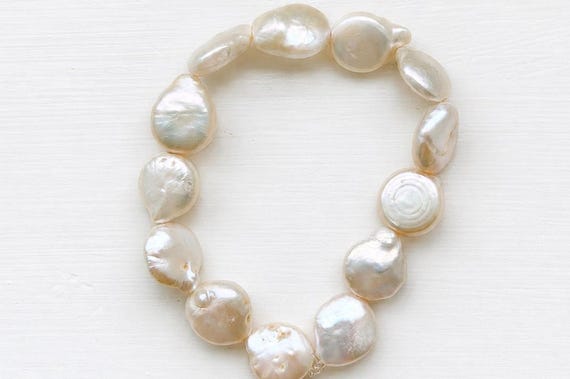 Coin shaped Freshwater Pearl Bracelet
