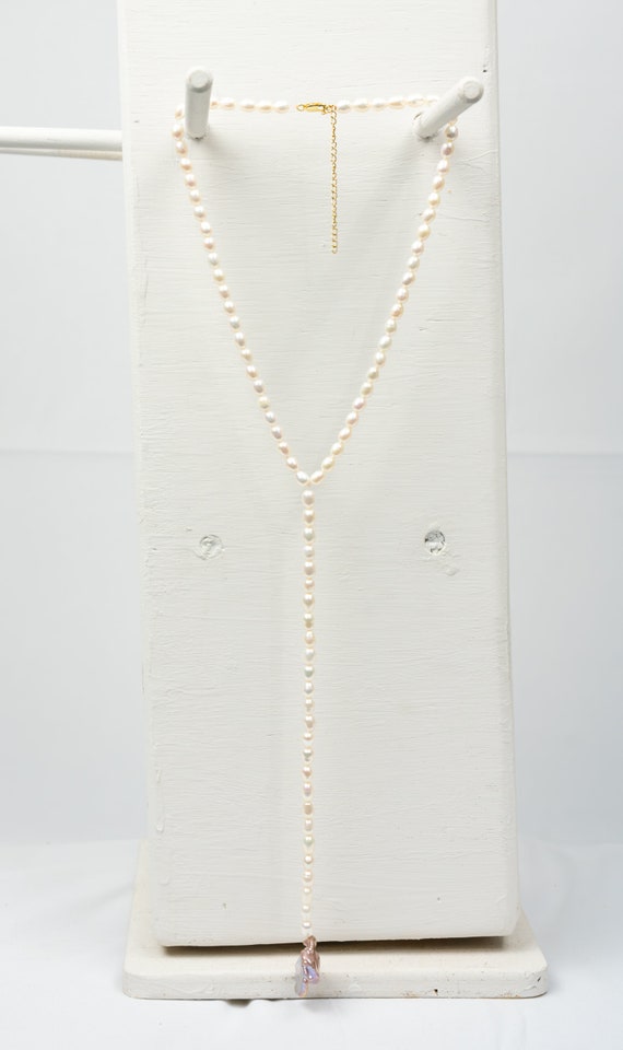 Atinna Neck Tie Freshwater Pearl Necklace