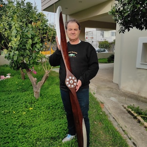 Elica per aereo da esposizione in legno fatta a mano da 70 pollici (177 cm)