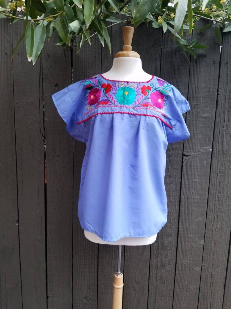 Embroidered blouse peasant blouse fiesta blouse blusa mexicana frida kahlo style blouse mexican blouse