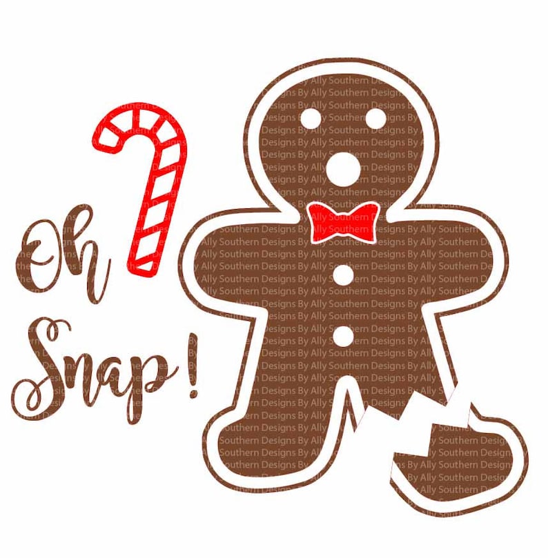 Oh snap SVG gingerbread man broken leg cut files ugly Etsy