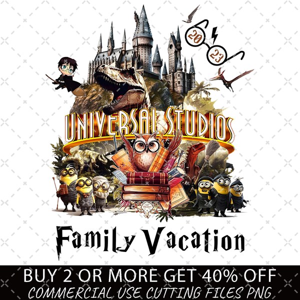 Universal Family Matching Png, Universal Family Vacation Png. Universal Jurassic HP Personalized Matching Png