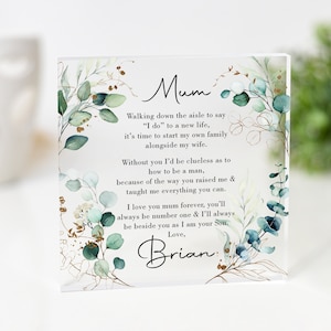 Mutter des Bräutigams Geschenk, personalisierte Mutter des Bräutigams Hochzeitsgeschenk Plakette, Geschenk für Mama des Bräutigams, Braut zu Bräutigam Geschenk