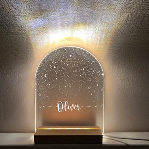 Personalized Night Light for Baby, Custom Moon and Stars Lamp with Name, Bedroom Night Light, Gift for Kids, Newborn Nursery Decor Keepsake