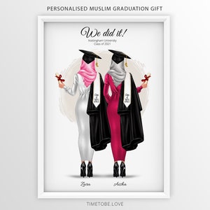 Islamic graduation, Muslim Graduation Gift, Muslim Graduation print, Personalized Islamic Print,Graduation Gift for Her,framed,Class of 2021