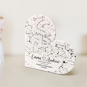 Plaque acrylique personnalisée carte des étoiles avec support, cadeau de Saint-Valentin, noms de couple, date, lieu, souvenir du ciel étoilé pour les anniversaires