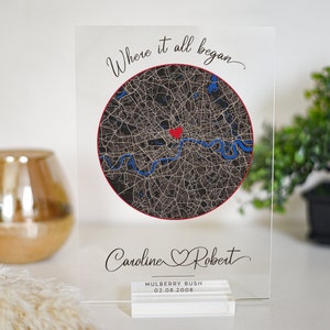 Individuelle Karte Drucke Jeder Ort, wo alles begann, Karte Unser erstes Date Plakette, Frau Jahrestag, Freundin Geschenk, Karte Print Poster, Individuelle Karte