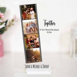 Acrílico de película de memoria personalizada, regalo de primer aniversario, regalo de parejas, película personalizada, regalo de fotos en rollo de película, regalo de bodas para pareja