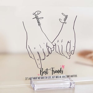Bester Freund Händchen haltend Geschenk, Pinky Versprechen Personalisiertes Geschenk für Bestie, Freund Geburtstagsgeschenk, Weihnachtsgeschenk für BFF, Acrylplakette
