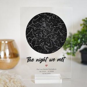 Die Nacht, in der wir uns trafen Jubiläumsgeschenk, personalisiertes Sternenkartengeschenk, Nachthimmeldruck, Sternenkartedruck, Hochzeitsgeschenk, Sternenkartedruck, Sternenkarte nach Datum
