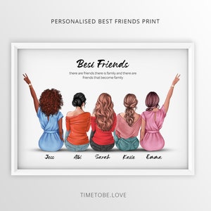 Best friend print | BFF gift | Best friend gift, Personalised Gift, besties gift,Framed Print,Best Friends Christmas Gift,Friendship print