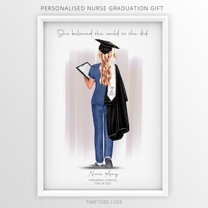 Graduation nurse gift, Nurse graduation print, Personalised Nurse gift,Muslim nurse graduation,nurse print,NHS Friends,Vet Gift,framed print