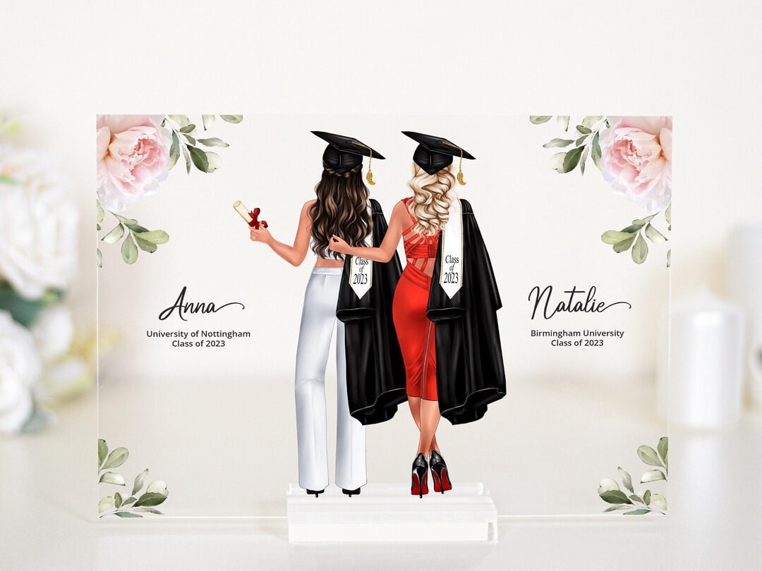 Personalized Graduation Acrylic Plaque: Custom Dress & Hairstyle Print ...