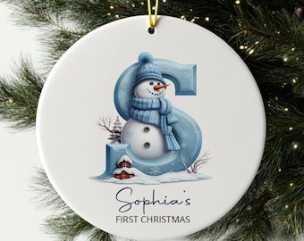 Personalized Baby&#39;s First Christmas Name Ornament 2024, Custom New Baby Gift, 1st Initial Ornament, Baby Shower gift,Baby Name Xmas Ornament