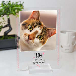 Bloque de fotos conmemorativo de gatos, regalo personalizado de pérdida de gatos, regalo de duelo de mascotas, recuerdo de fotos de mascotas