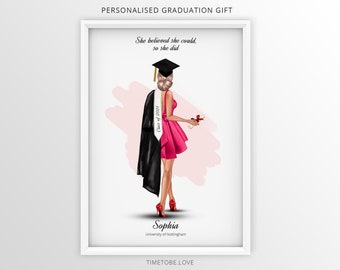 Regalo de graduación personalizado, regalo de graduación para ella, graduado universitario, regalo de graduación de hija, clase de 2022, graduación de mejor amiga