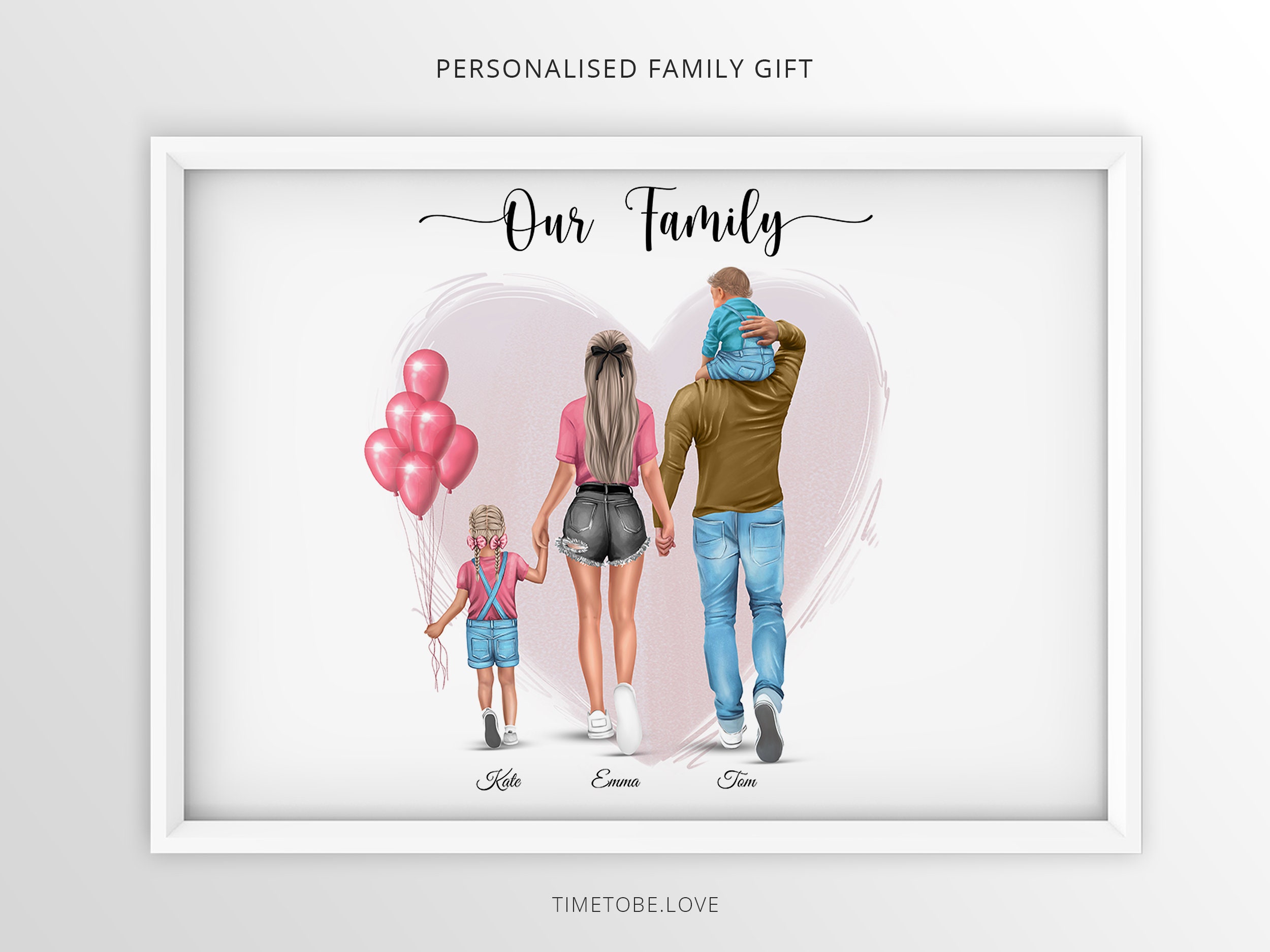 Family Gift Our Family Personalised Print Family Name Print Etsy UK