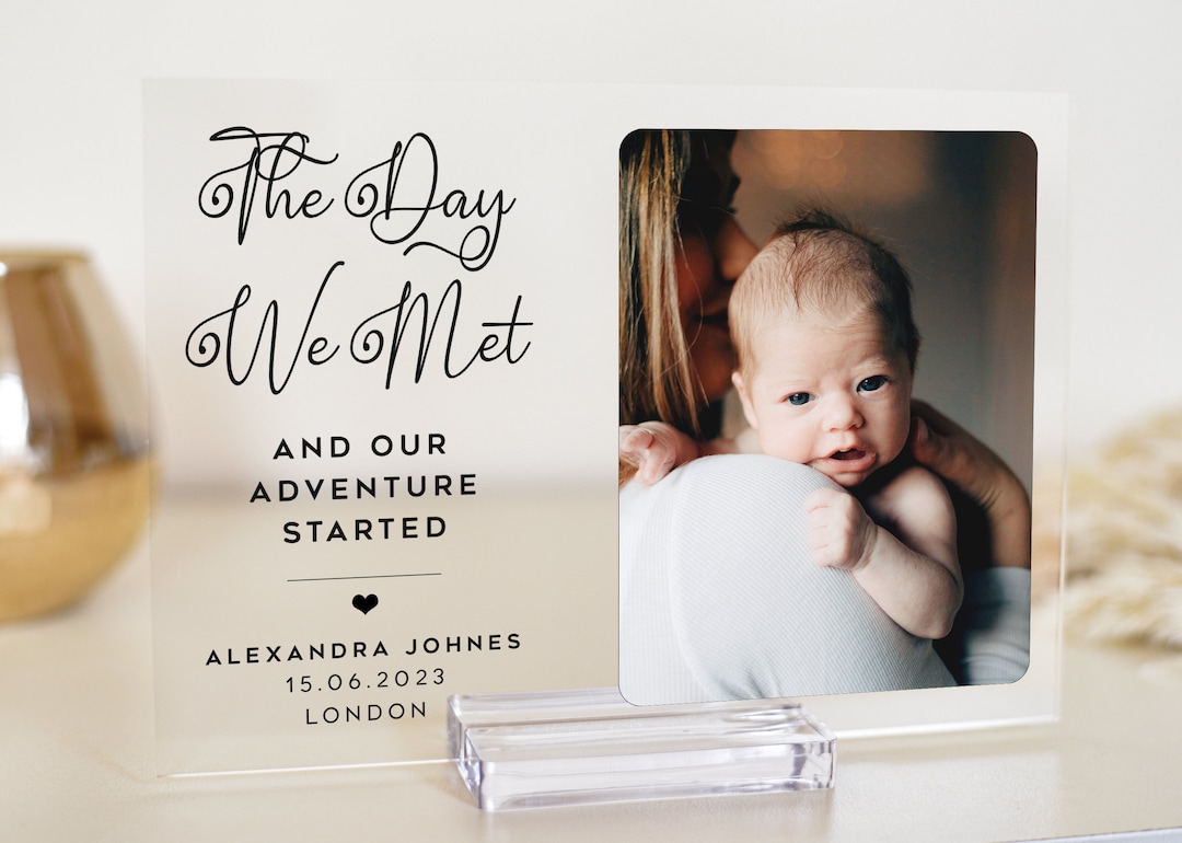 Personalized Baby Photo Acrylic Plaque: Newborn Birth Announcement Gift ...